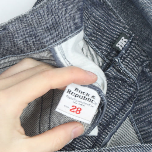 Rock & Republic Men's Grey Bootcut Denim Jeans Size 28