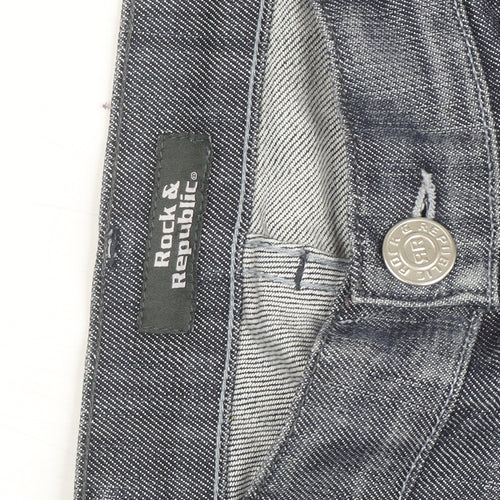 Rock & Republic Men's Grey Bootcut Denim Jeans Size 28
