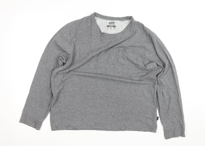Lee Men’s Grey Long Sleeve Crew Neck Jersey Top Size L
