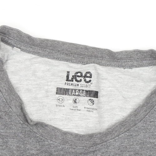 Lee Men’s Grey Long Sleeve Crew Neck Jersey Top Size L