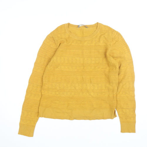 Oasis Women’s Yellow Knit Crew Neck Pullover Jumper Size M