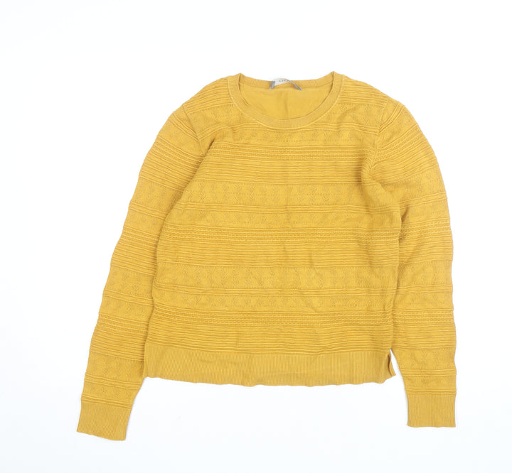 Oasis Women’s Yellow Knit Crew Neck Pullover Jumper Size M