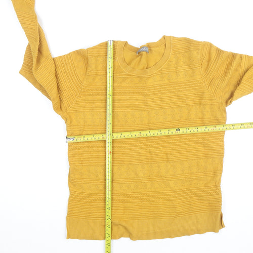 Oasis Women’s Yellow Knit Crew Neck Pullover Jumper Size M