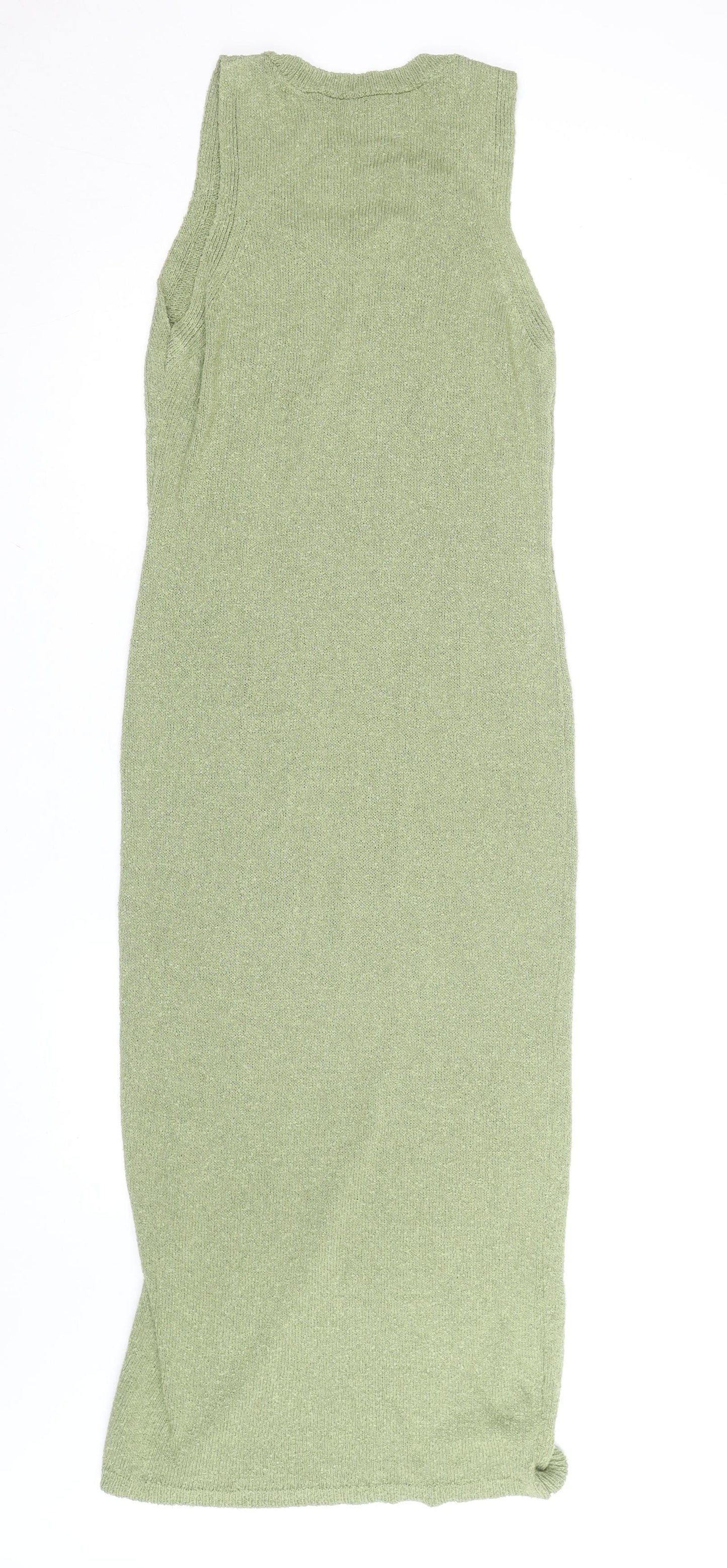 ASOS DESIGN Women’s Green Sleeveless Knit Bodycon Midi Dress Size 8-10