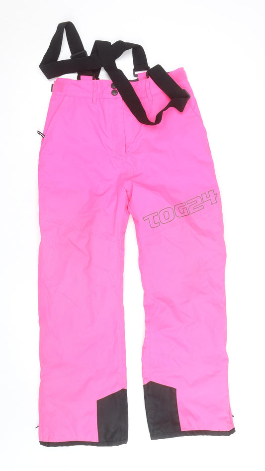 TOG24 Teens Pink Snow Pants Waterproof Insulated Ski Trousers Size 13