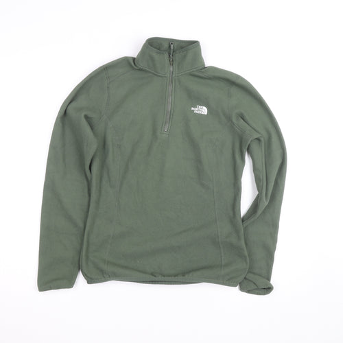 The North Face Womens Green Fleece 1/4 Zip Active Jacket Size S