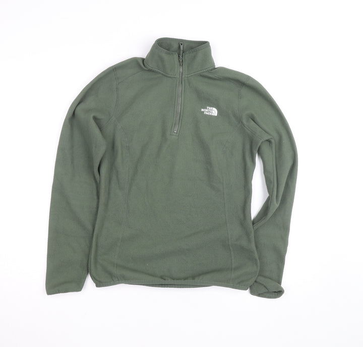 The North Face Womens Green Fleece 1/4 Zip Active Jacket Size S