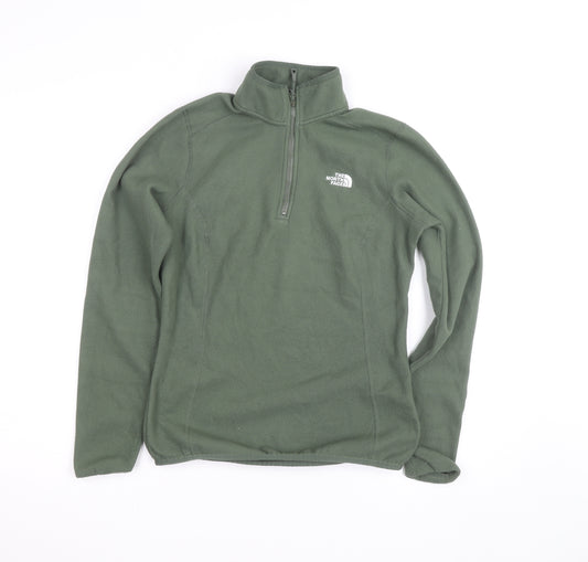 The North Face Womens Green Fleece 1/4 Zip Active Jacket Size S