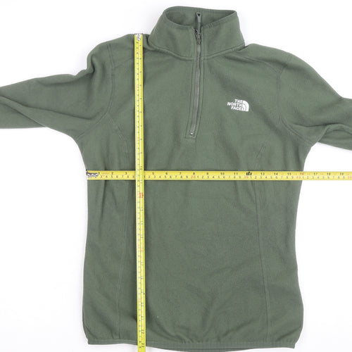 The North Face Womens Green Fleece 1/4 Zip Active Jacket Size S