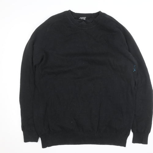 Dunlop Men's Black L Cotton Crew Neck Pullover Jumper