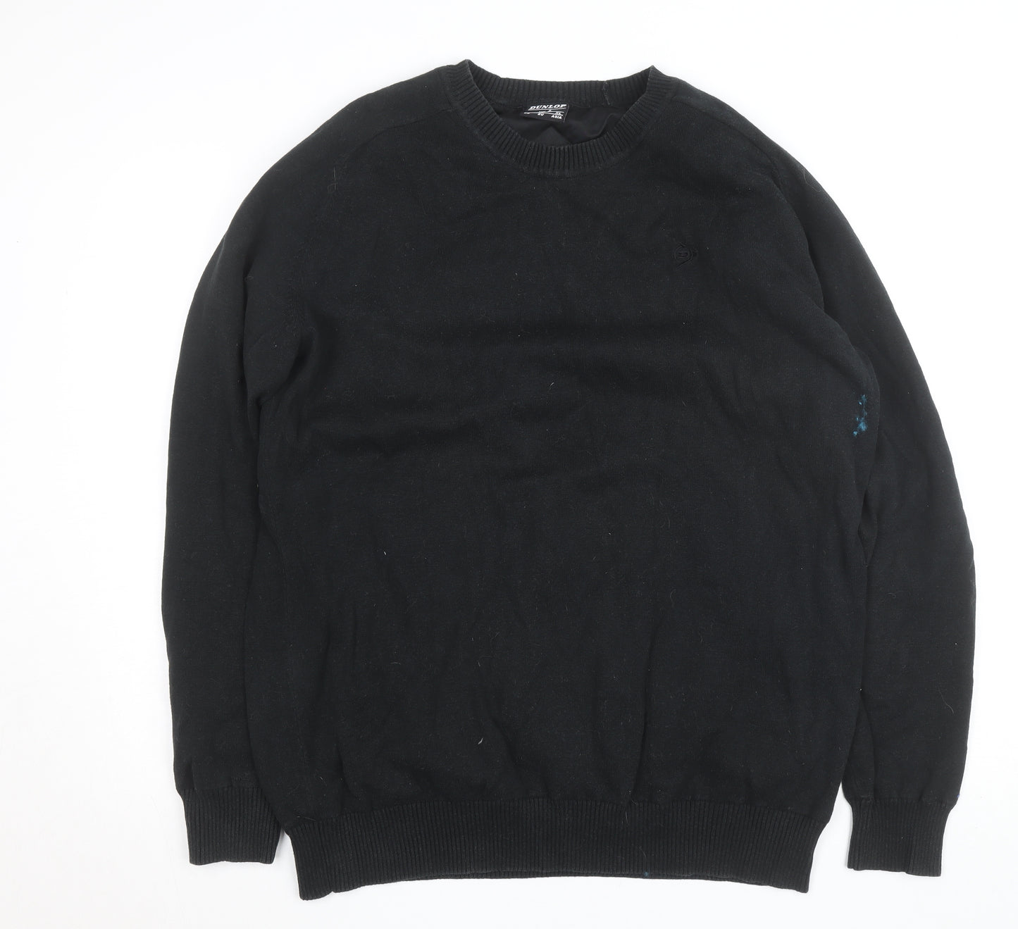 Dunlop Men's Black L Cotton Crew Neck Pullover Jumper