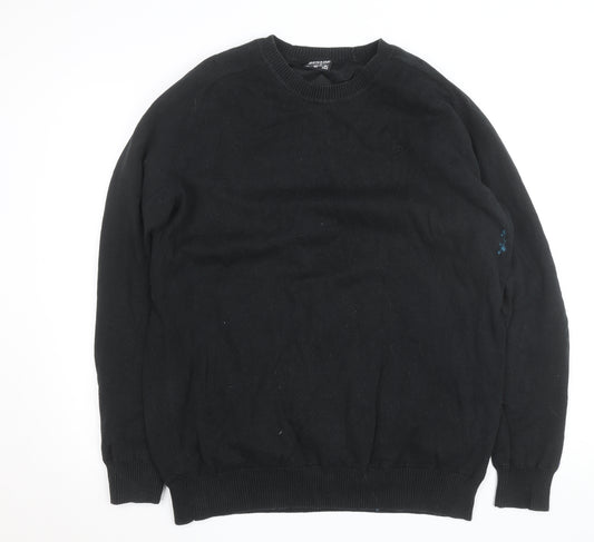 Dunlop Men's Black L Cotton Crew Neck Pullover Jumper