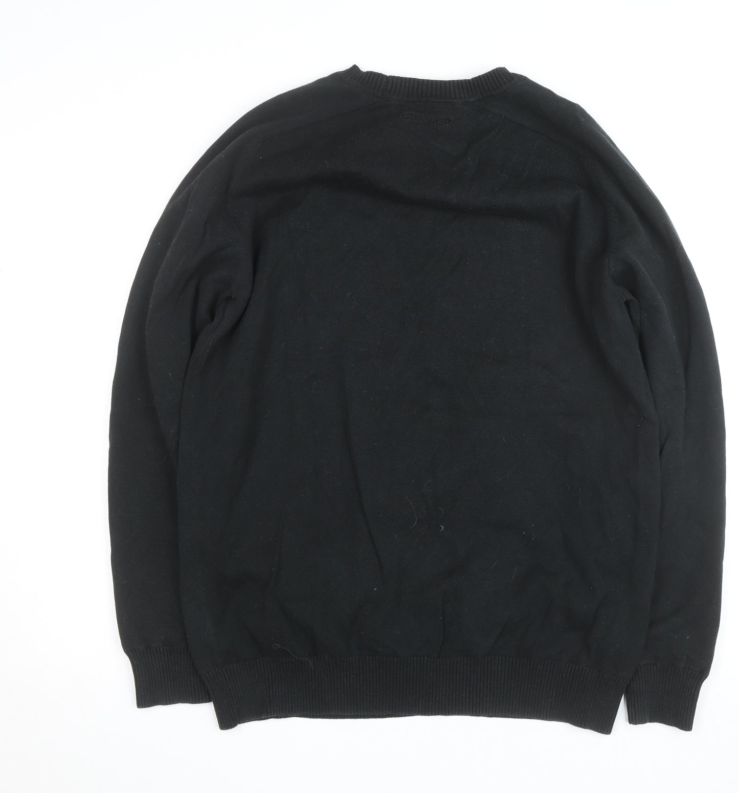 Dunlop Men's Black L Cotton Crew Neck Pullover Jumper