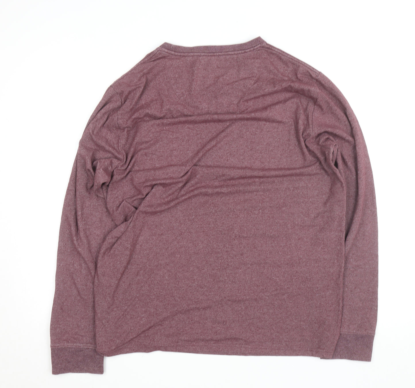 Lee Men’s Red Long Sleeve Crew Neck Cotton Blend Top L