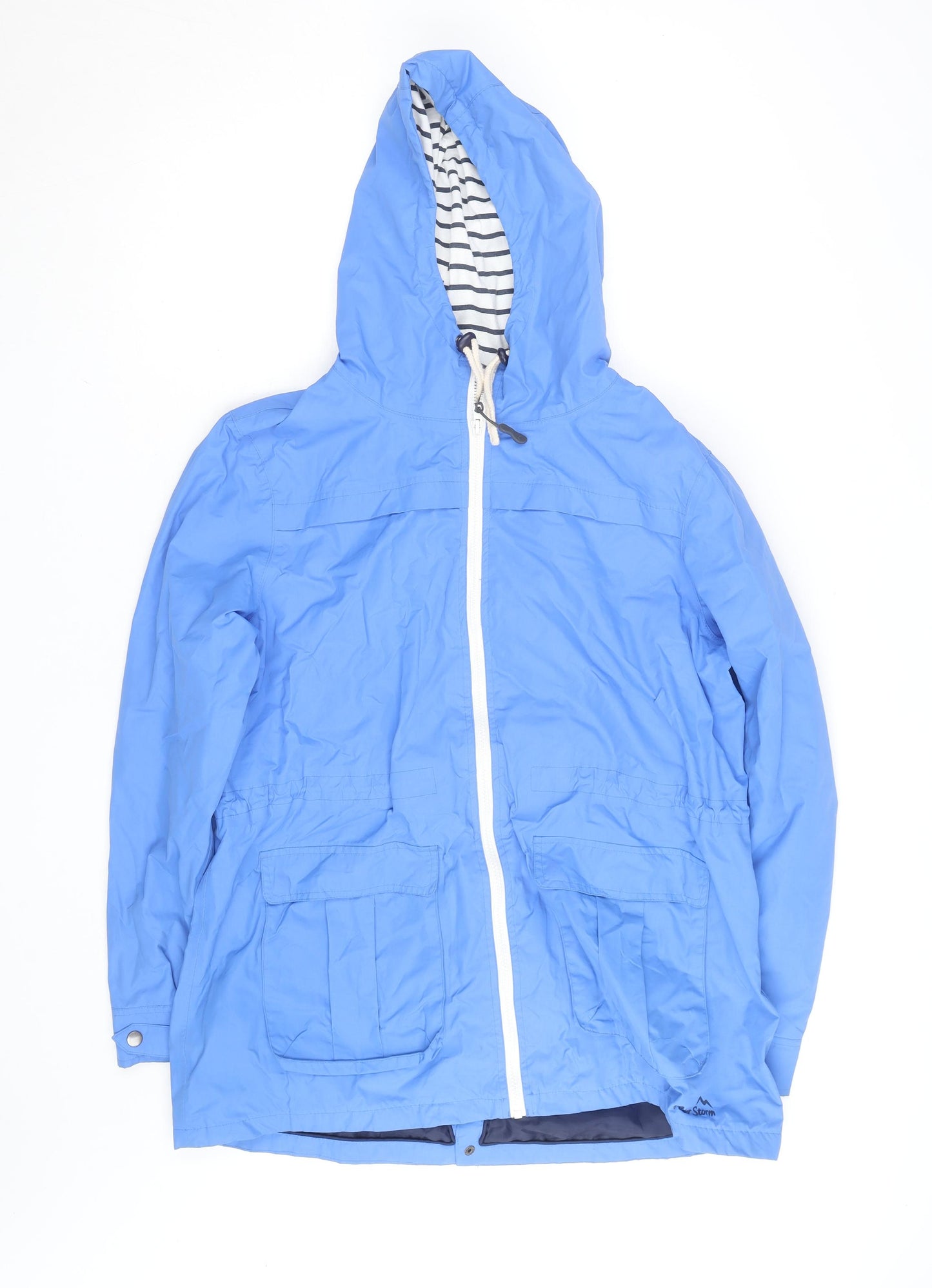 Peter Storm Men Blue L Waterproof Hooded Rain Coat Jacket Lined