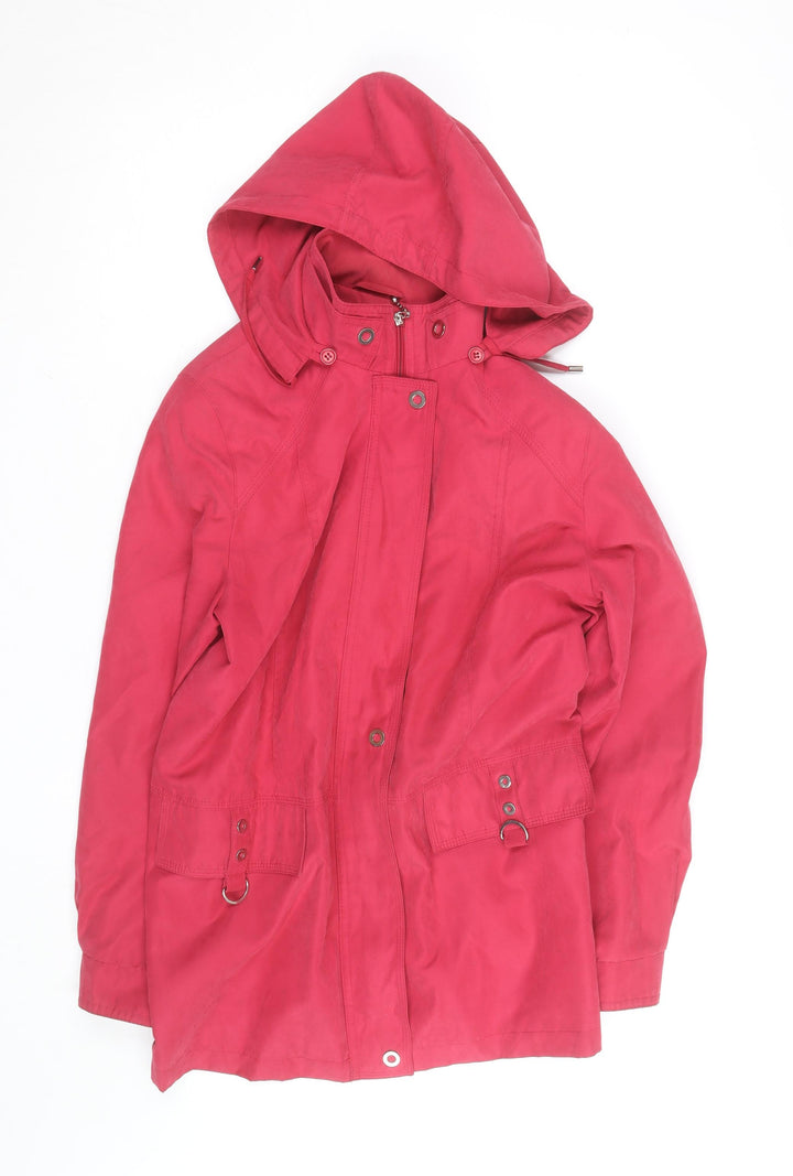 Lakeland Womens Pink Hooded Parka Jacket Size M Cotton Mid-Length