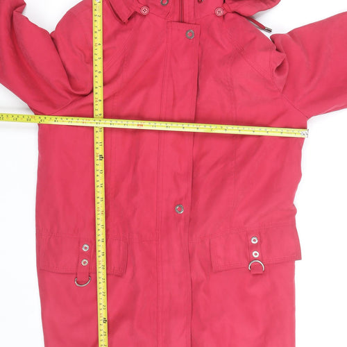 Lakeland Womens Pink Hooded Parka Jacket Size M Cotton Mid-Length