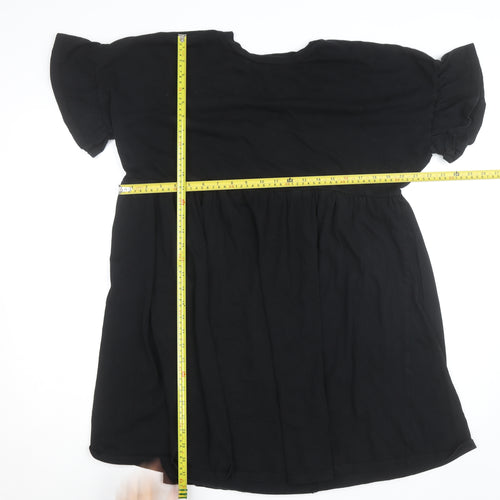 New Look Women Black Size 16 Maternity Babydoll Cotton Dress
