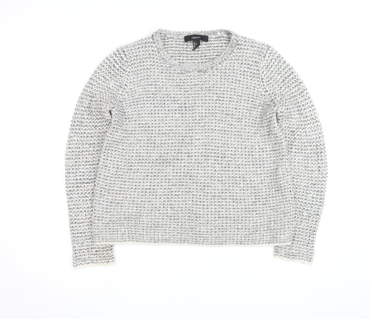 Forever 21 Women’s Grey Chunky-Knit Acrylic Jumper Size L