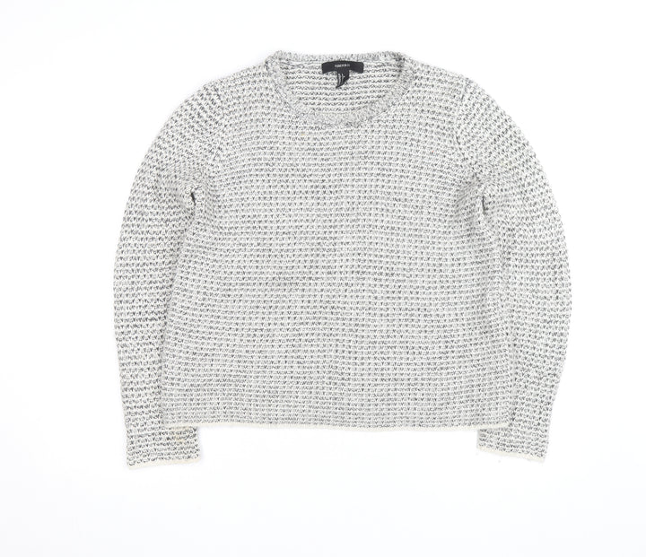 Forever 21 Women’s Grey Chunky-Knit Acrylic Jumper Size L