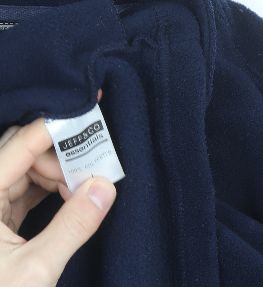 Jeff & Co Essentials Men's Blue Fleece Full Zip Jacket L