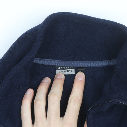 Jeff & Co Essentials Men's Blue Fleece Full Zip Jacket L