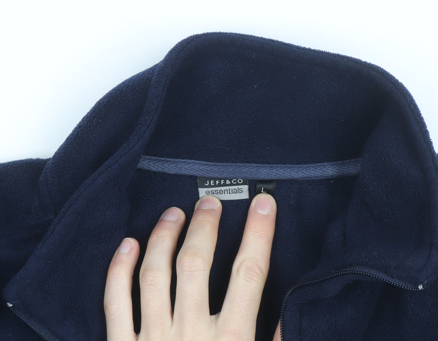Jeff & Co Essentials Men's Blue Fleece Full Zip Jacket L