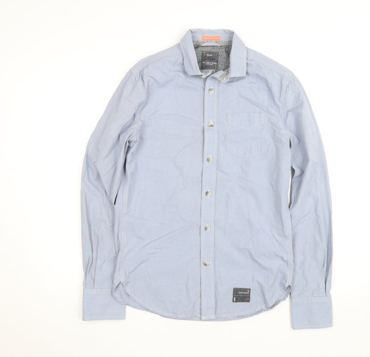 Superdry Men's Blue Cotton Long Sleeve Button-Up Shirt - Size M