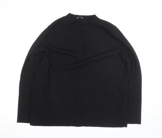 COS Women Black Wool Mock Neck Long Sleeve Jumper Size L