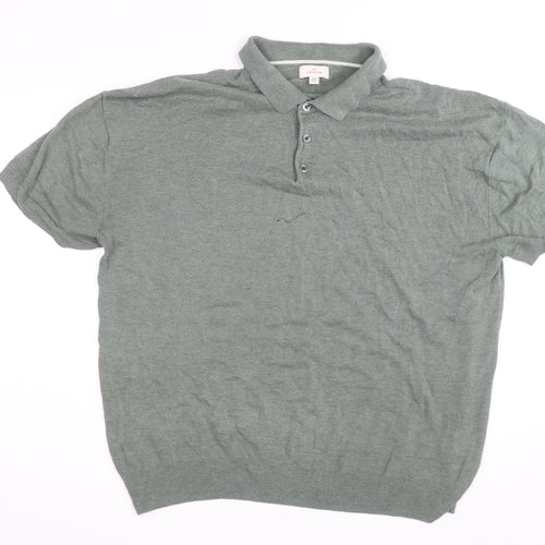 Next Signature Men's Green 2XL Cotton Silk Short Sleeve Polo Shirt