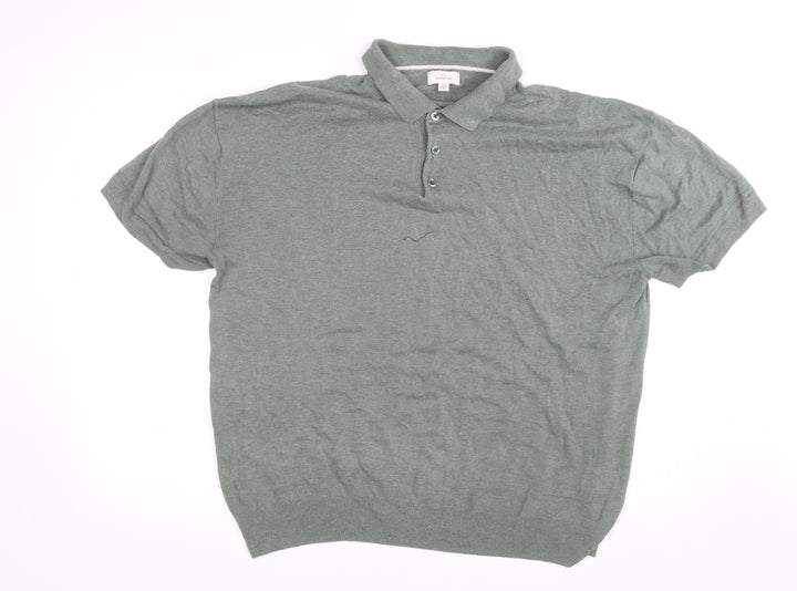 Next Signature Men's Green 2XL Cotton Silk Short Sleeve Polo Shirt