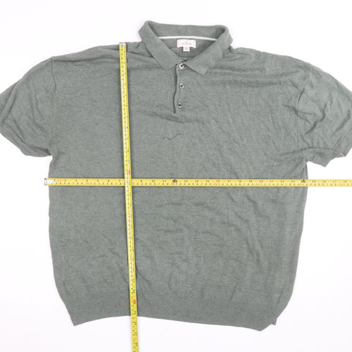 Next Signature Men's Green 2XL Cotton Silk Short Sleeve Polo Shirt