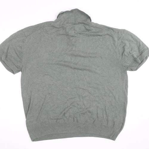 Next Signature Men's Green 2XL Cotton Silk Short Sleeve Polo Shirt