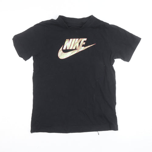 Nike Boys Black Logo T-Shirt Size 10-11 Years Sports Casual Tee