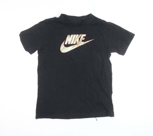 Nike Boys Black Logo T-Shirt Size 10-11 Years Sports Casual Tee