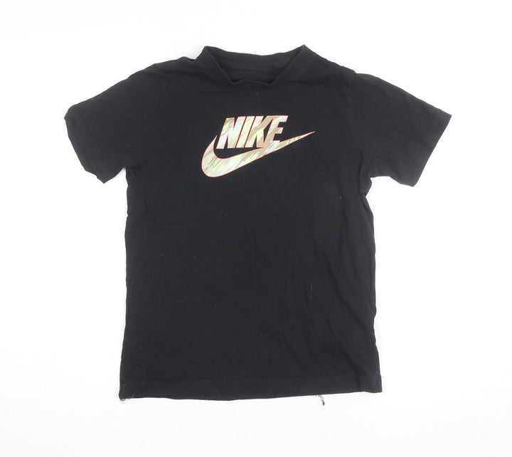 Nike Boys Black Logo T-Shirt Size 10-11 Years Sports Casual Tee