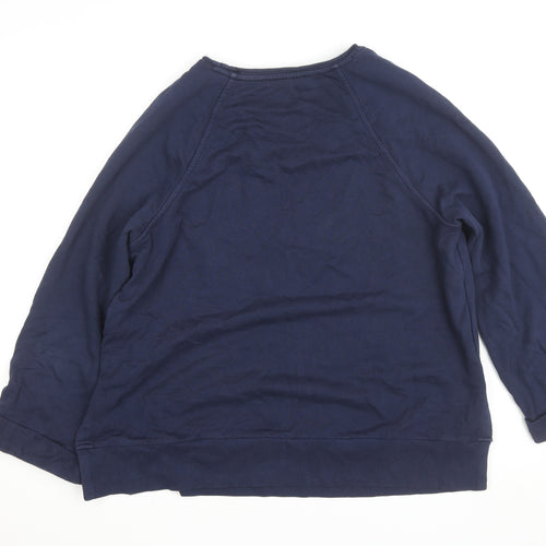 Marks and Spencer Per Una Women's Blue M 3/4 Sleeve Pullover Jumper
