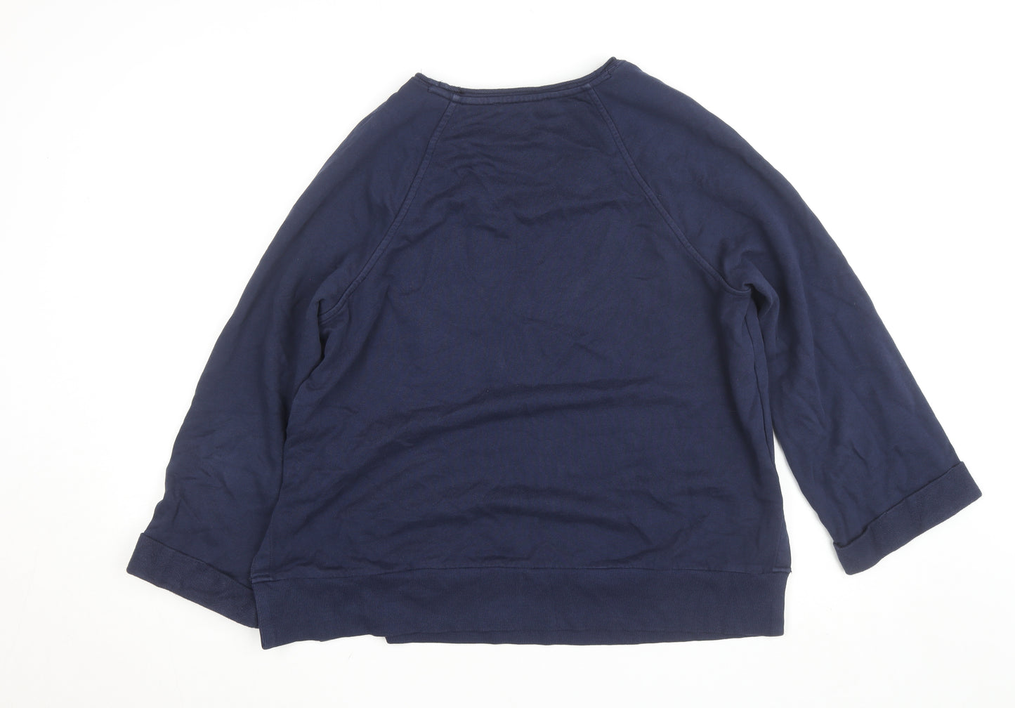Marks and Spencer Per Una Women's Blue M 3/4 Sleeve Pullover Jumper