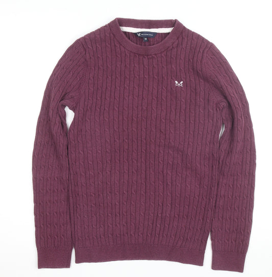 Crew Clothing Company Women's Purple Cotton Cashmere Jumper Size 14