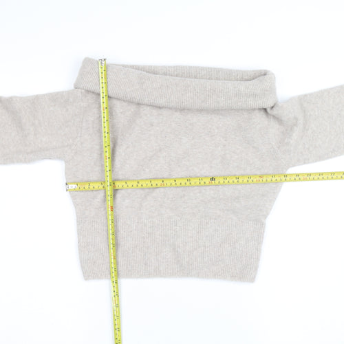 Weekday Women's Beige Wool Blend Cowl Neck Jumper Size M