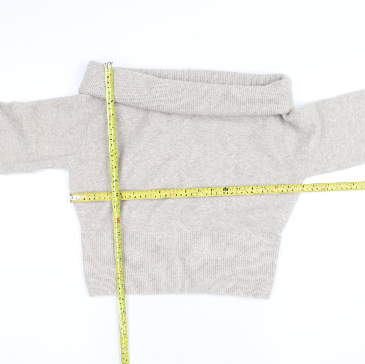 Weekday Women's Beige Wool Blend Cowl Neck Jumper Size M