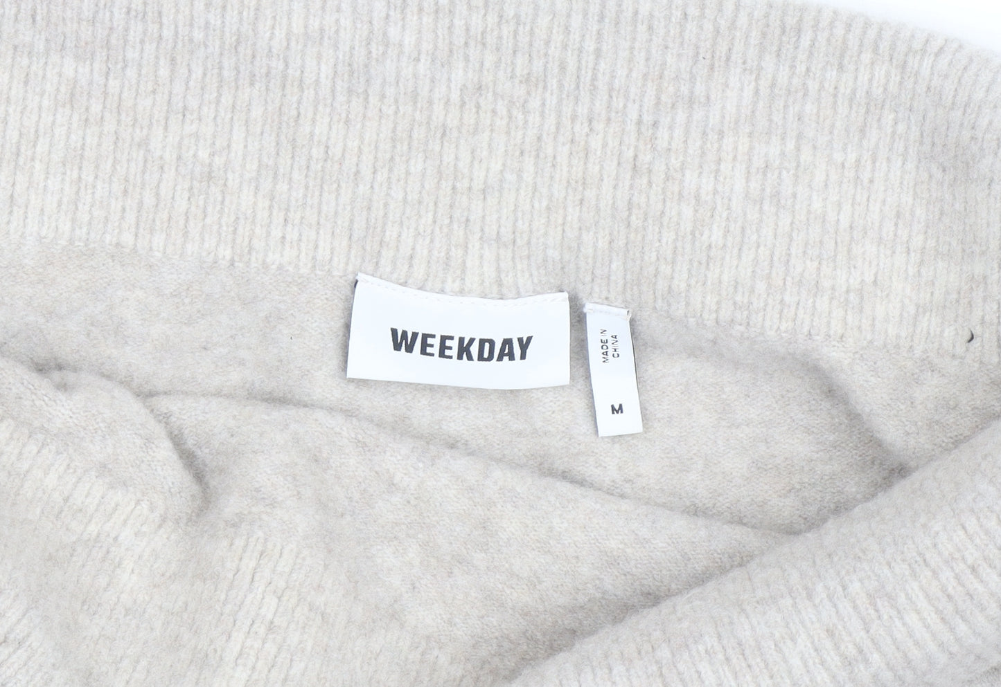 Weekday Women's Beige Wool Blend Cowl Neck Jumper Size M
