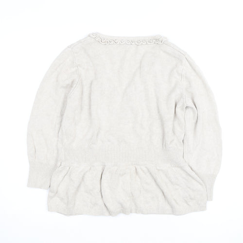 Betty Jackson Black Women's Beige Size 18 Ruffle Cardigan