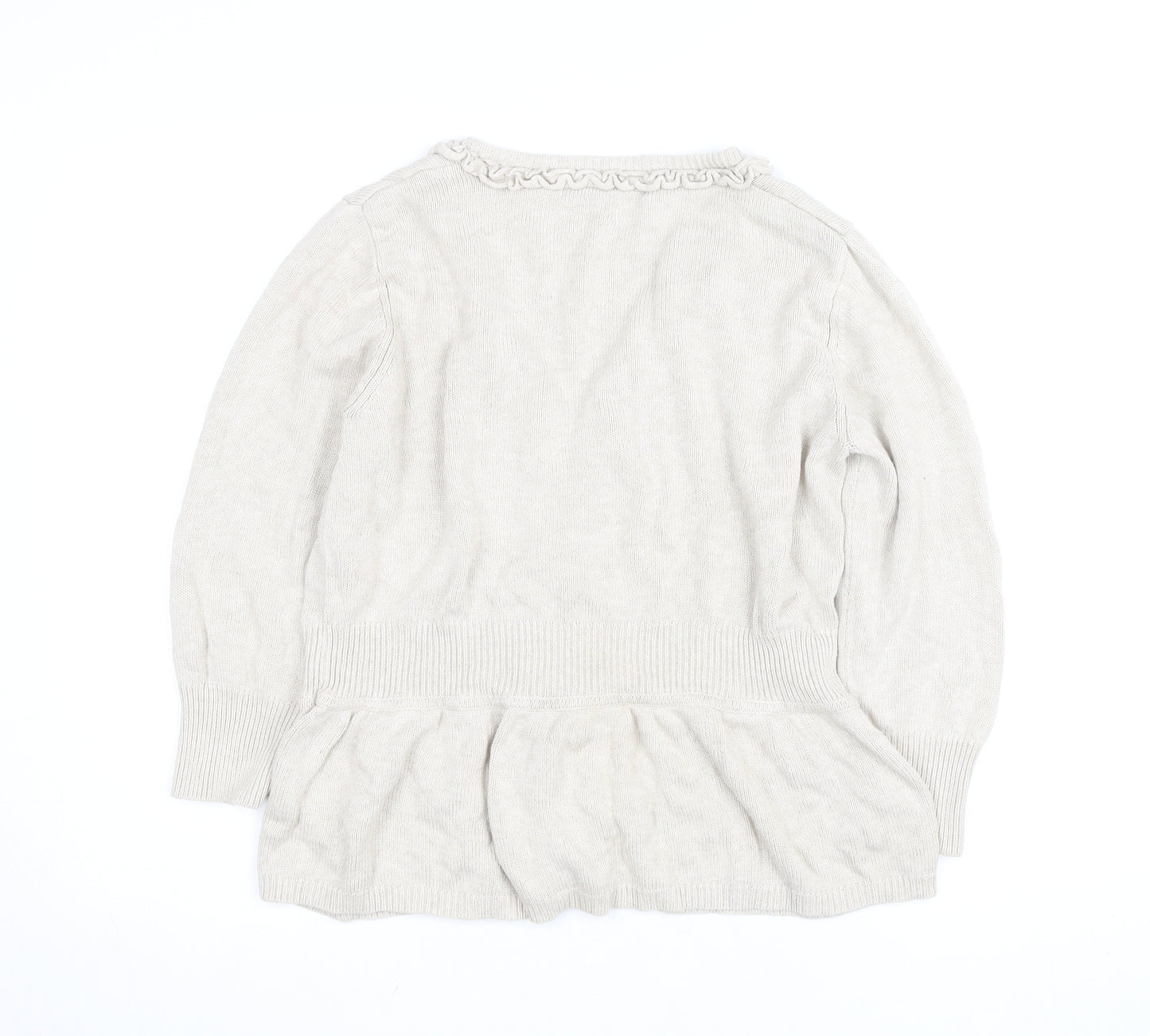 Betty Jackson Black Women's Beige Size 18 Ruffle Cardigan