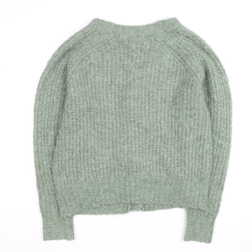 Next Women’s Green Chunky-Knit V-Neck Cardigan Size S