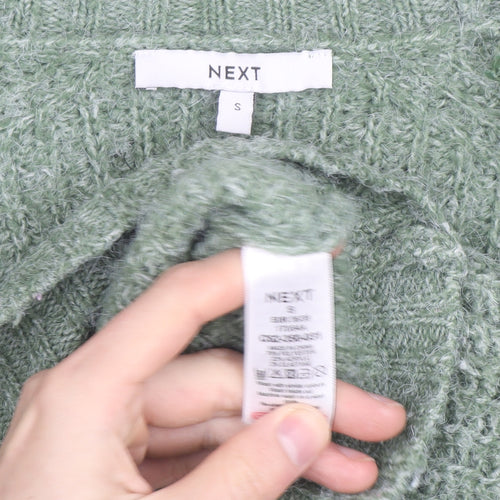 Next Women’s Green Chunky-Knit V-Neck Cardigan Size S