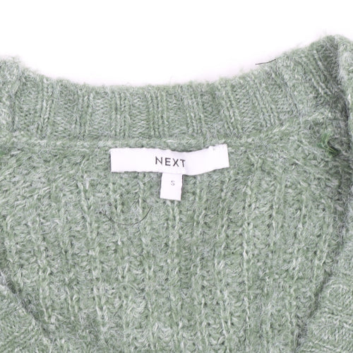 Next Women’s Green Chunky-Knit V-Neck Cardigan Size S