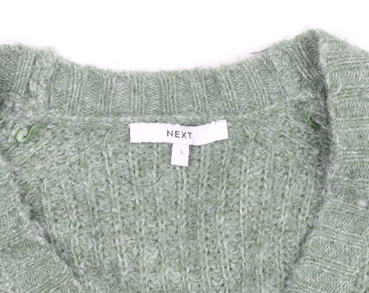 Next Women’s Green Chunky-Knit V-Neck Cardigan Size S
