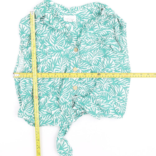 Topshop Women’s Green Tropical Sleeveless Cropped Blouse UK 10