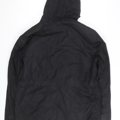 Fred Perry Men's Black Cotton Hooded Parka Jacket Size M